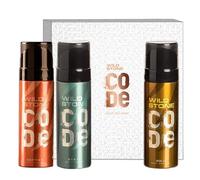 Confezione regalo con codice profumo corpo rame, oro e acciaio (120 ml ciascuno)