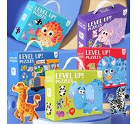 Confezione regalo con sei puzzle, tra cui puzzle di animali, dinosauri e altri 5 stili, adatti per bambini, puzzle piatti, apprendimento prescolare, giochi educativi adatti per bambini e bambine, puzz