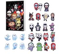 Confezione regalo contenente un set di ciondoli per conto alla rovescia di Halloween, creativo e interessante, confezione regalo da 24 pezzi con mini fantasma e personaggi pendenti, piccolo ciondolo