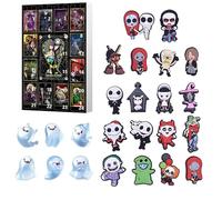 Confezione regalo contenente un set di ciondoli per conto alla rovescia di Halloween, creativo e interessante, confezione regalo da 24 pezzi con mini fantasma e personaggi pendenti, piccolo ciondolo