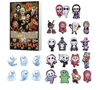 Confezione regalo contenente un set di ciondoli per conto alla rovescia di Halloween, creativo e interessante, confezione regalo da 24 pezzi con mini fantasma e personaggi pendenti, piccolo ciondolo