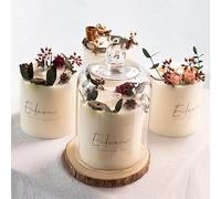 Confezione regalo da donna | Candela con fiori secchi e profumati 100% naturale e vegetale | Candela aromatica | Fougue estivo