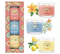 Confezione regalo di candele profumate Yankee Candle | Mini candele votive riempite | Miscela di cera di soia | Azure Sky, Capri Glow & Lemon Gelato | Collezione Hello Italy| 3 pezzi