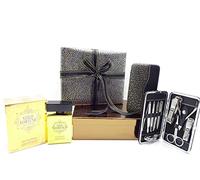 Confezione regalo di lusso per uomo - Gold Fortune pour home, 100 ml eau de toilette da uomo + 10cs kit manicure personale in acciaio inox in confezione regalo