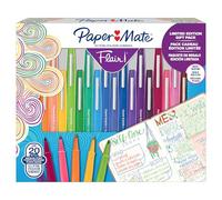 Confezione regalo di pennarelli Paper Mate Flair con punta in feltro | Pennarelli a punta media (0,7 mm) | Penne colorate assortite | Per bambini e adulti che vogliono colorare| Confezione da 20 pezzi