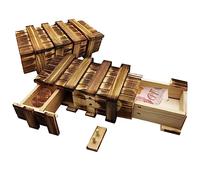 Confezione regalo in legno Nizirioo, 2 pezzi, scatola regalo magica per regali in denaro, con 2 scomparti sicuri, grande enigma per regali in denaro, buoni, gioielli, gioco d'azzardo