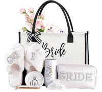 Confezione regalo per la futura sposa - Set da 7 pezzi con bicchiere, borsa, pantofole, borsa per il trucco e altro regalo di fidanzamento per futura signora - Regali per addio al nubilato per lei