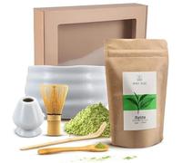 Confezione regalo per la preparazione del tè Matcha giapponese Mary Rose | Accessori per la preparazione del Matcha: chawan, kusenaoshi, chasen, chashaku | 100g