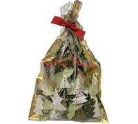 Confezione regalo vischio natale busta regali 22,5x35cm 100pezzi fondo oro