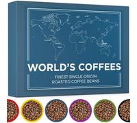Confezione Regalo - WORLD'S COFFEES | Caffè in Grani 420g (6 x 70g) - 6 Pregiate Qualità di Caffè Monorigine | Idea Regalo per Lui o per Lei