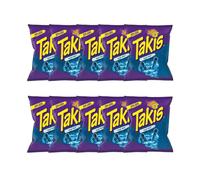 Confezione risparmio Takis Blue Heat da 92,3 g, confezione da 10 patatine di tortilla di mais con gusto intenso, croccanti e speziati, perfetti per feste e amanti degli snack + adesivi SYNBERA