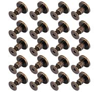 Confezione Rivetto a Bottone Anello 20 Pezzi in Ottone Testa Piatta Viti Chiodo Rivetti Bronzo Metallo Fai da Te in Pelle Artigianale per Cintura Cinghia Borsa Scarpe Decorazione (6.5mm)