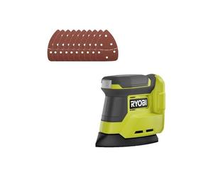 Confezione RYOBI - Levigatrice triangolare RPS18-0 - 18V OnePlus - senza batteria e caricabatterie - Set di 10 fogli abr