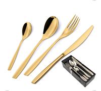 Confezione salvaspazio 24 pezzi Eleven PVD Gold, Acciaio 18/10 lucido, spessore 2.5 mm, PVD oro cromo