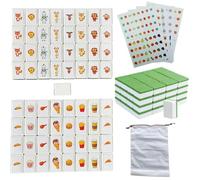 Confezione semplice,65 Blocchi 30mm Seaside Escape Game in Stile Mahjong,Gioco Seaside Escape Fuga da Tavolo,per Bambini,in ABS Plastico,Gioco di Fuga,con DIY Adesivi in PVC-Tre adesivi extra (Verde)