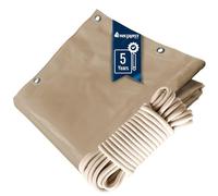 Confezione Telo per Pergola Beige Scuro 3x4 m + Corda Elastica Avorio 20m - Telo per Pergolato TECPLAST LP506PR Garanzia de 5 anni