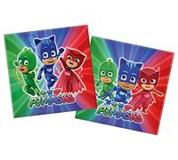 Confezione tovaglioli pj masks super pigiamini 33x33 cm 20 pezzi