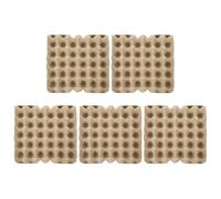 Confezione Uova da 30 Celle, Cartone per Uova in Pasta di Carta | 5 Pezzi, Struttura a Scomparti Rialzati, Assorbimento Urti, Beige, per Mercato e Fattoria