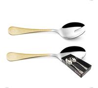 Confezione vetrina 2 pezzi insalata Hermitage oro, acciaio 18-10, oro 24 carati lucido, spessore 2.5 mm cromo