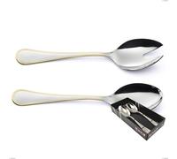 Confezione vetrina 2 pezzi insalata Impero oro, acciaio 18-10, oro 24 carati lucido, spessore 2.5 mm cromo