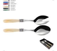 Confezione vetrina 2 pezzi insalata mona lisa, Acciaio 18/10 AISI 304 Lucido manicatura acrilico perlato multicolor