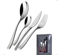 Confezione vetrina 24 pezzi posate amalfi lucido bugatti, acciaio 18.10 cromo lucido cromo