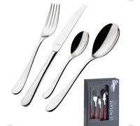 Confezione vetrina 24 pezzi posate siena bugatti, acciaio 18.10 cromo lucido, spessore 3 mm cromo