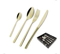 Confezione vetrina 24 pezzi Venice Tin Gold, Acciaio Inox 18-10 trattamento pvd oro, spessore 4 mm cromo