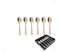 Confezione vetrina 6 pezzi caffè Royal Retrò PVD Gold, Acciaio 18/10 antico, spessore 2.5 mm, pvd oro cromo
