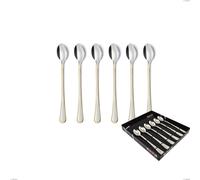 Confezione vetrina 6 pezzi cucchiaini bibita Impero oro, acciaio 18-10, oro 24 carati lucido, spessore 2.5 mm cromo