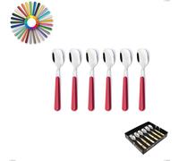 Confezione vetrina 6 pezzi cucchiaino gelato Brio, Acciaio inox 18.c (AISI 430), manici in abs multicolor