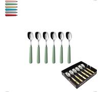 Confezione vetrina 6 pezzi cucchiaino gelato macarons, Acciaio inox 18.10 manici in acrilico inox lucido multicolor