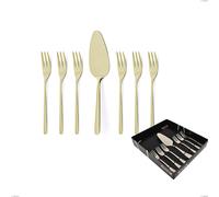 Confezione vetrina 7 pezzi dolce Venice Tin Gold, Acciaio Inox 18-10 trattamento pvd oro, spessore 4 mm cromo