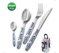 Confezione You&Me 24 pezzi posate Vero Mediterraneo Bianco 19, Acciaio 18/0, spessore 2,50 mm cromo
