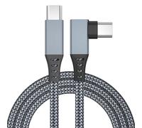 confezioni da 6 m/20 piedi Cavo da Type C a Type C ad angolo retto a forma di L Cavo USB C a ricarica super rapida da 5 A per visore VR, PC da gioco,
