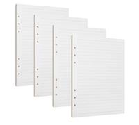 Confezioni di Ricarica di Carta 6 Fori Formato A5 Agenda ad Anelli Refill Paper per A5 Taccuino Diario, 4 Pacchi x 45 Fogli a Righe Pagine Bianche 21 x 14 cm