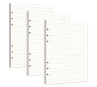 Confezioni di Ricarica di Carta A5 6 Fori Formato A5 Agenda Refill Paper per Taccuino/Diari Pittura Filofax Linea Orizzontale 3 Pacchi/240 Fogli