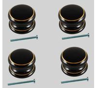 Confezioni Di White, Cream, Nero Cabinet Cassetto Manopole Singolo Linea Dorata