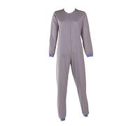 Confezioni_Emy Inverno Freddo Pigiama Intero Donna Uomo - Pigiama Sanitario Pigiama Anziano in Caldo Cotone 100% Italy Cotone Invernale (IT, Testo, XL, Regular, Regular, Circle Beige)