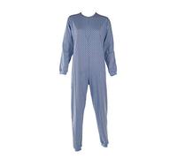 Confezioni_Emy Inverno Freddo Pigiama Intero Donna Uomo - Pigiama Sanitario Pigiama Anziano in Caldo Cotone 100% Italy Cotone Invernale (IT, Testo, S, Regular, Regular, Circle Blu)