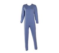 Confezioni_Emy Pigiama Intero Donna - Uomo - Unisex Pigiama Sanitario per Anziani con Cerniera Posteriore Intero Anziano in Cotone 100% Taglia S - Tinta Unita Azzurro