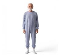 Confezioni_Emy Pigiama Intero Donna - Uomo - Unisex Pigiama Sanitario per Anziani con Cerniera Posteriore Intero Anziano in Cotone 100% Taglia S - Circle Blue