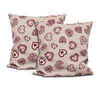 Confezioni Giuliana COPPIA CUSCINI ARREDO TIROLESE CUORE ROSSO cm 40x40 cuscino tirolo