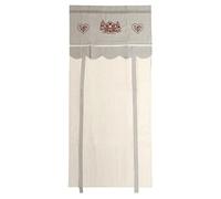 Confezioni.Giuliana COPPIA TENDA FINESTRA PORTAFINESTRA tirolese BIANCO ECRU' lino ANNA ROSSO (60x240 (coppia))