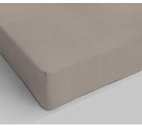 Confezioni Giuliana Lenzuolo sotto con Angoli Percalle 100% Cotone Tortora Made in Italy - 90x200 cm - Altezza Angolo 25