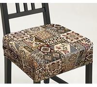 Confezioni Giuliana ® - Set cuscini coprisedia jacquard con fascia elastica XARA etnico sedia cucina Made in italy - 40x40, 4 Cuscini