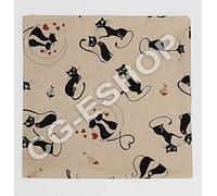 Confezioni Giuliana TOVAGLIA Misto Cotone 6 Persone 140X180 cm Gatti Gatto Nero