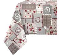 Confezioni Giuliana Tovaglia stile tirolese fiori cuori legno 100% cotone (140x240)