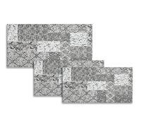 Confezioni.Giuliana Tris camera da letto scendiletto 3 tappeti ciniglia classico arazzo grigio