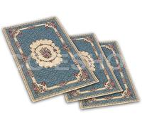 Confezioni.Giuliana Tris Camera da Letto SCENDILETTO 3 TAPPETI CINIGLIA Classico Azzurro